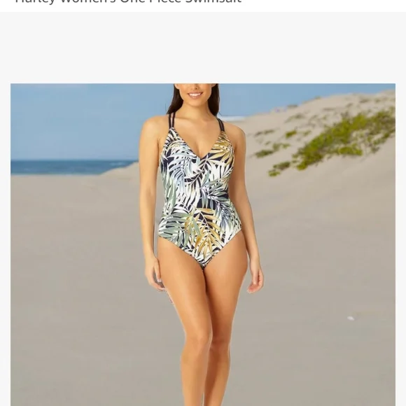 NWT Hurley women’s one piece palm print swimsuit - Picture 3 of 4